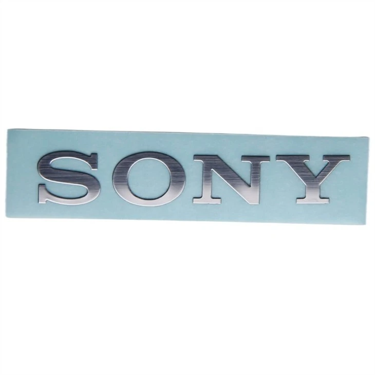 2waterproof Brushed metal Nickel logo Sticker
